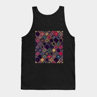 Moroccan Tile pattern, metallic Tank Top